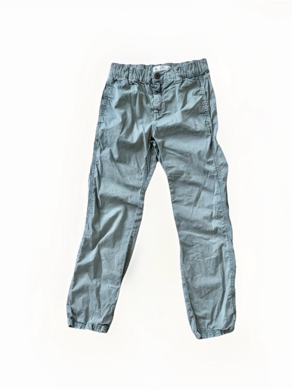 Zara Kids Sz 9 Boys Lightweight Straight Pants Green